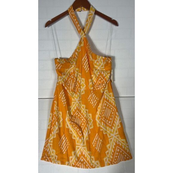 Rewind Womens Orange Diamond Print Halter Dress Size XXL - Picture 1 of 11